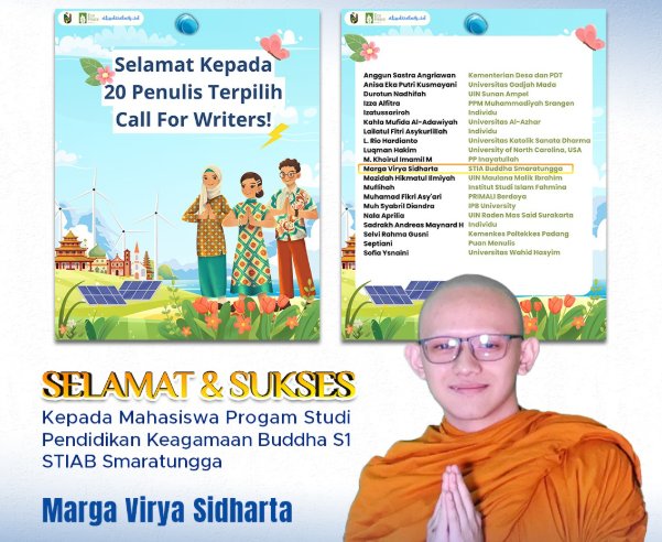 Selamat & Sukses kepada Marga Virya Sidharta: Mahasiswa STIAB Smaratungga Masuk 20 Penulis Terbaik Nasional!