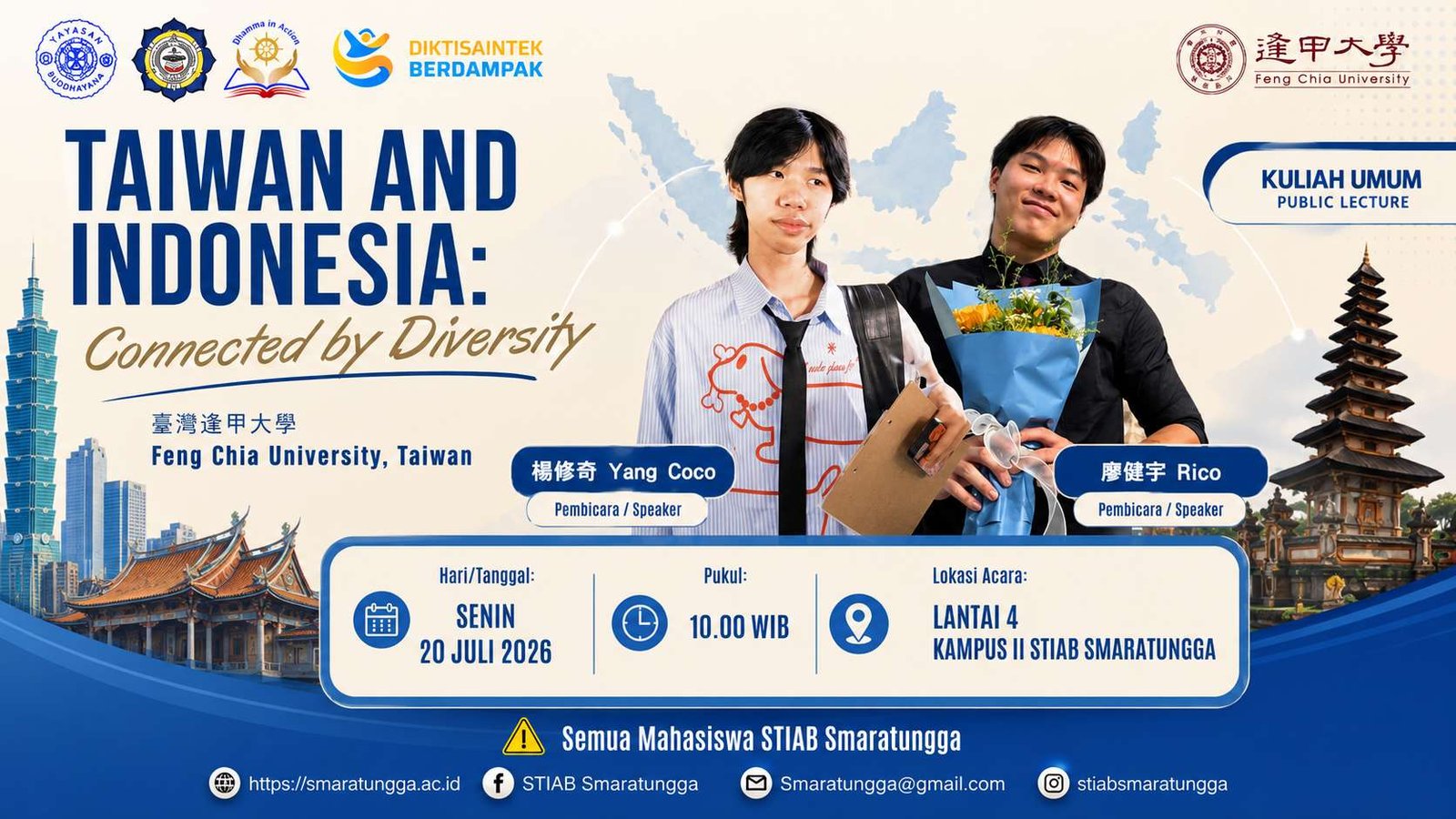 Kuliah Umum Internasional Hadirkan Mahasiswa Feng Chia University Taiwan, Bahas Keberagaman Taiwan dan Indonesia